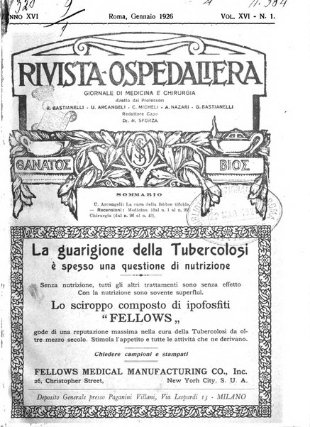 Rivista ospedaliera giornale di medicina e chirurgia