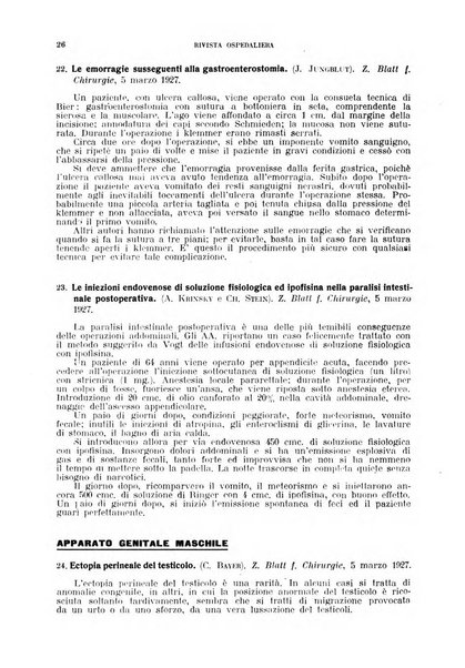 Rivista ospedaliera giornale di medicina e chirurgia