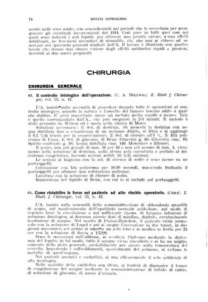 Rivista ospedaliera giornale di medicina e chirurgia