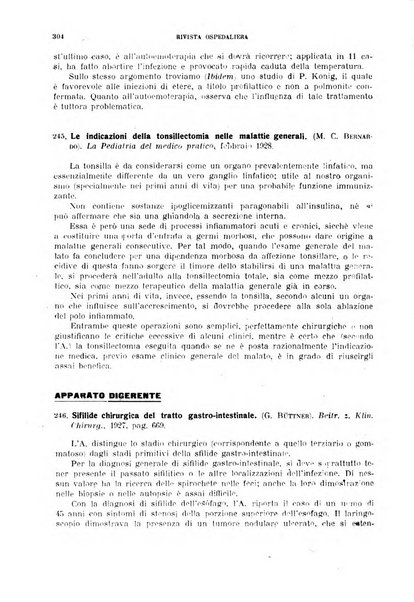 Rivista ospedaliera giornale di medicina e chirurgia