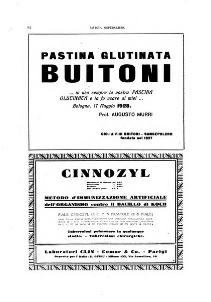 Rivista ospedaliera giornale di medicina e chirurgia