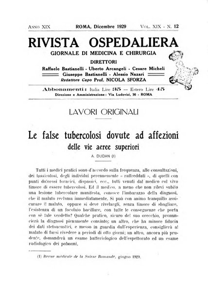 Rivista ospedaliera giornale di medicina e chirurgia