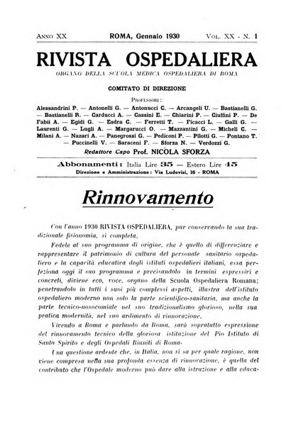 Rivista ospedaliera giornale di medicina e chirurgia