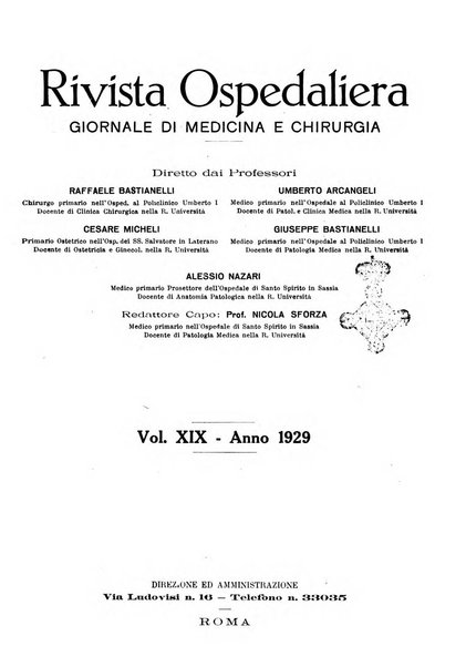 Rivista ospedaliera giornale di medicina e chirurgia