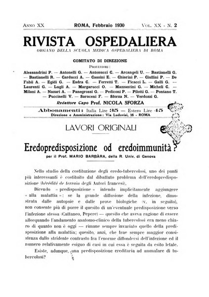 Rivista ospedaliera giornale di medicina e chirurgia