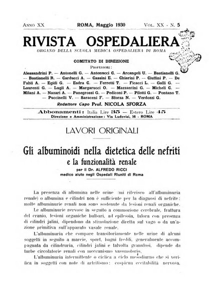 Rivista ospedaliera giornale di medicina e chirurgia