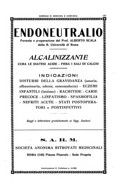 Rivista ospedaliera giornale di medicina e chirurgia