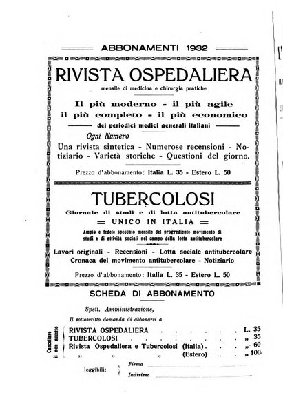 Rivista ospedaliera giornale di medicina e chirurgia