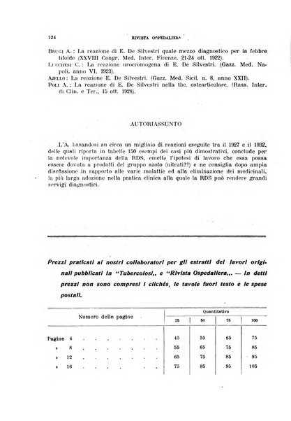 Rivista ospedaliera giornale di medicina e chirurgia