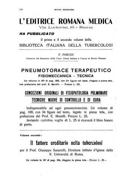 Rivista ospedaliera giornale di medicina e chirurgia