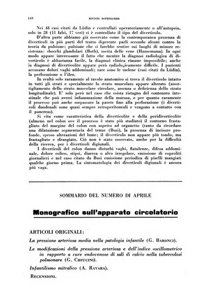 Rivista ospedaliera giornale di medicina e chirurgia