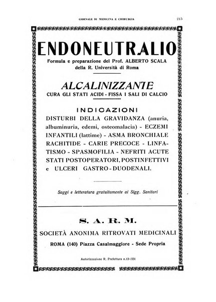 Rivista ospedaliera giornale di medicina e chirurgia