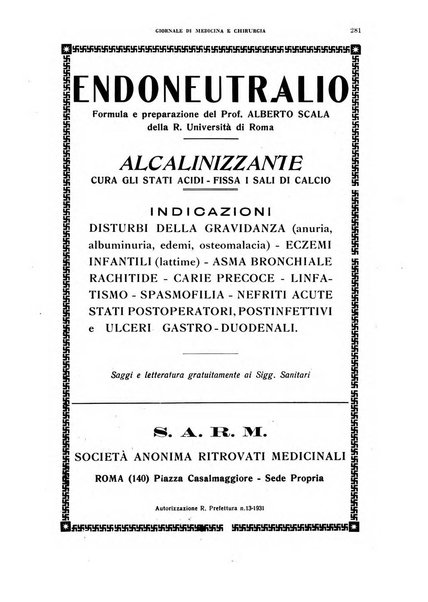 Rivista ospedaliera giornale di medicina e chirurgia