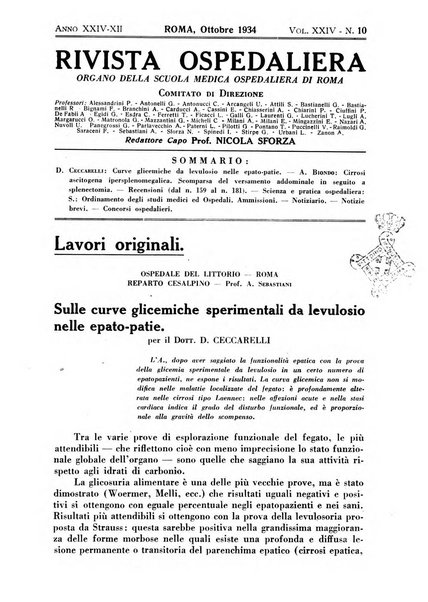 Rivista ospedaliera giornale di medicina e chirurgia