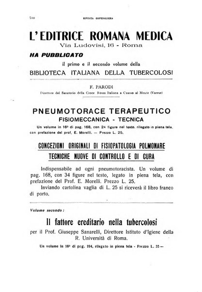 Rivista ospedaliera giornale di medicina e chirurgia