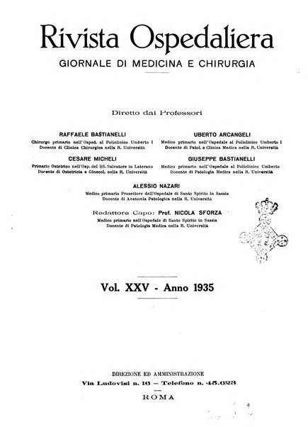 Rivista ospedaliera giornale di medicina e chirurgia