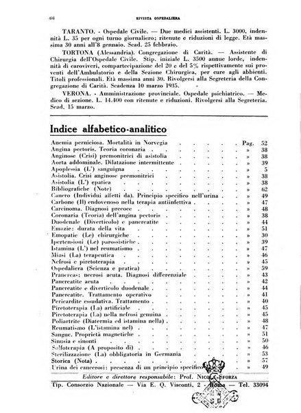 Rivista ospedaliera giornale di medicina e chirurgia