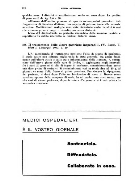 Rivista ospedaliera giornale di medicina e chirurgia