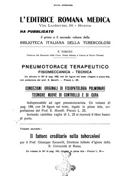 Rivista ospedaliera giornale di medicina e chirurgia