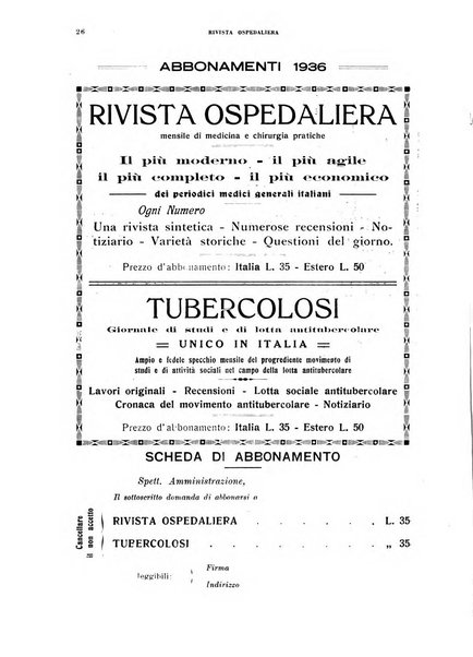 Rivista ospedaliera giornale di medicina e chirurgia