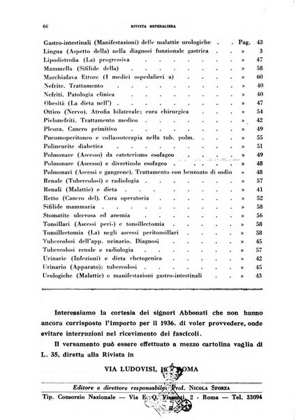 Rivista ospedaliera giornale di medicina e chirurgia