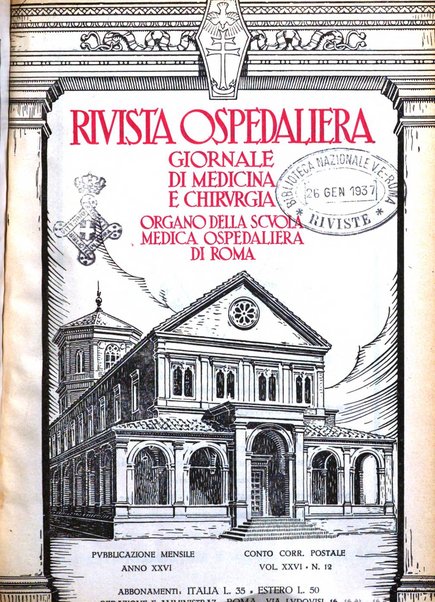 Rivista ospedaliera giornale di medicina e chirurgia