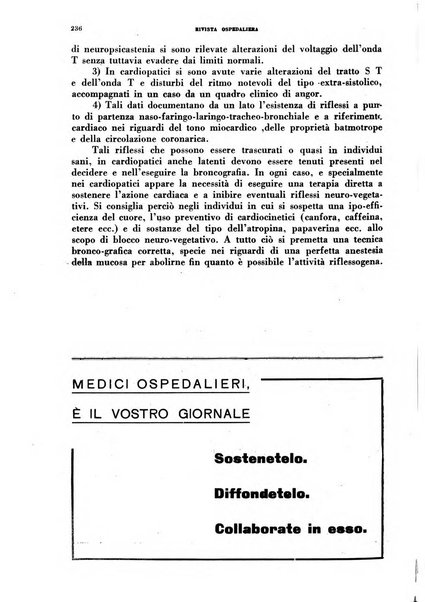 Rivista ospedaliera giornale di medicina e chirurgia