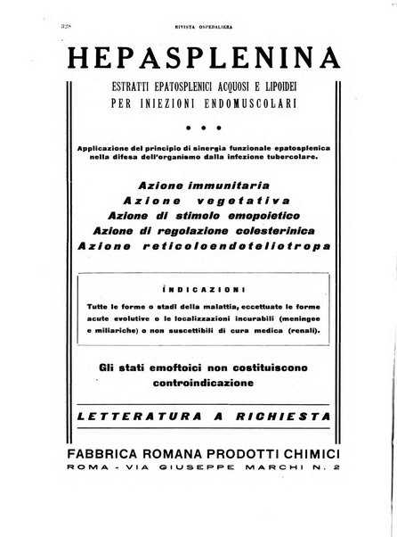 Rivista ospedaliera giornale di medicina e chirurgia