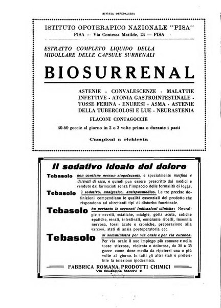 Rivista ospedaliera giornale di medicina e chirurgia