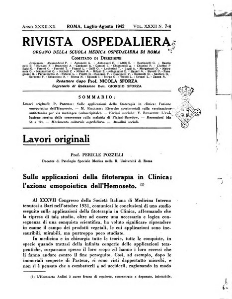 Rivista ospedaliera giornale di medicina e chirurgia