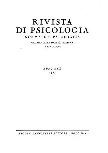 Rivista di psicologia normale e patologica Organo della Societa Italiana di Psicologia