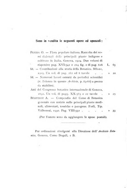 Archivio botanico per la sistematica, fitogeografia e genetica