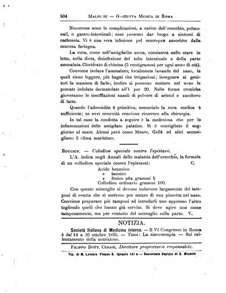 Gazzetta medica Malpighi