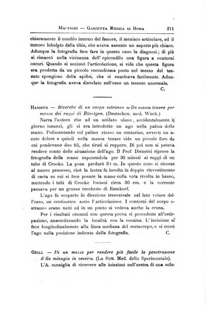 Gazzetta medica Malpighi