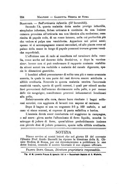 Gazzetta medica Malpighi