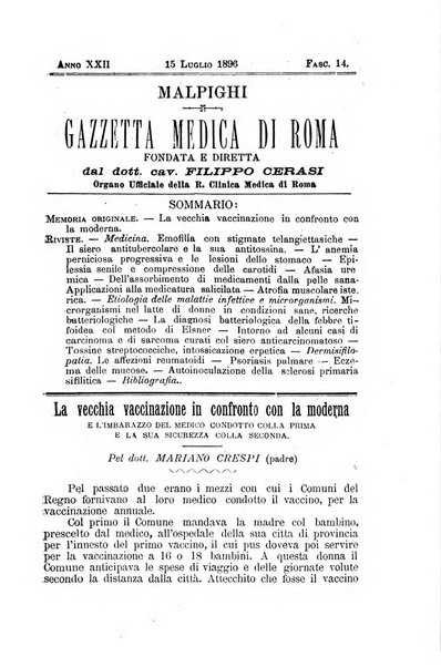 Gazzetta medica Malpighi