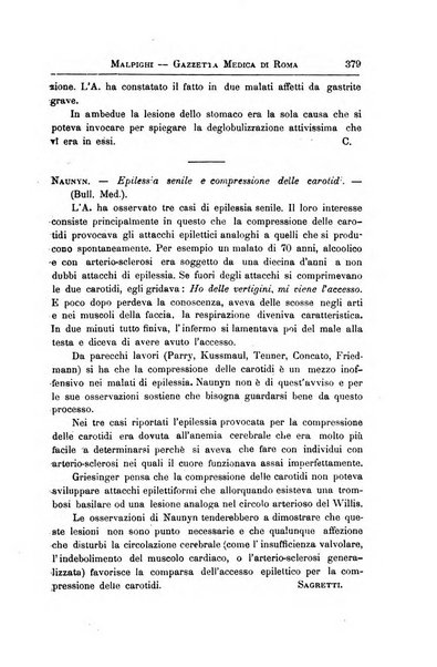 Gazzetta medica Malpighi