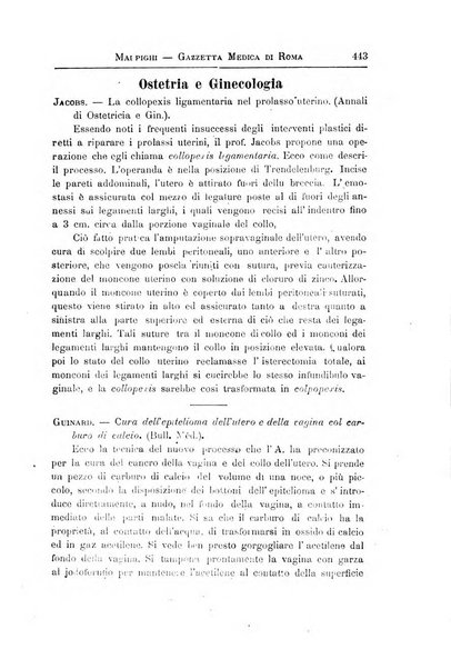 Gazzetta medica Malpighi