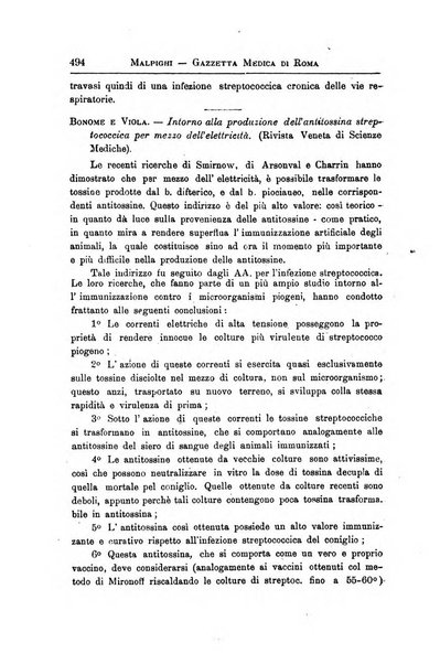 Gazzetta medica Malpighi