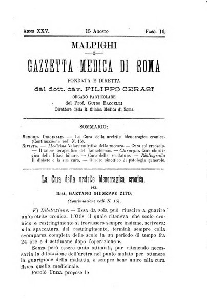 Gazzetta medica Malpighi