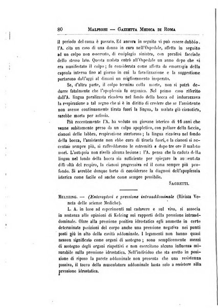 Gazzetta medica Malpighi