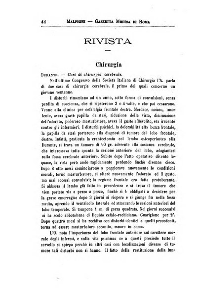 Gazzetta medica Malpighi