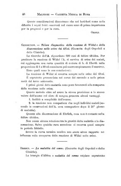 Gazzetta medica Malpighi