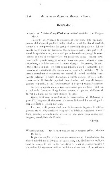 Gazzetta medica Malpighi