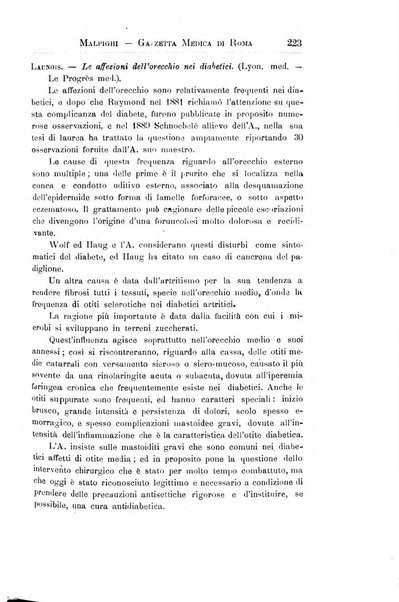 Gazzetta medica Malpighi