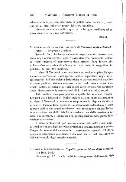 Gazzetta medica Malpighi