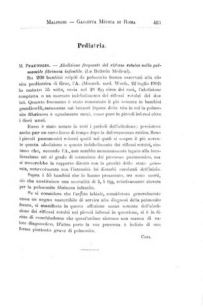 Gazzetta medica Malpighi