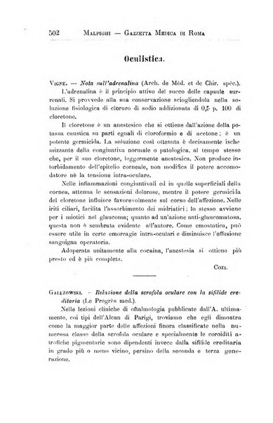 Gazzetta medica Malpighi