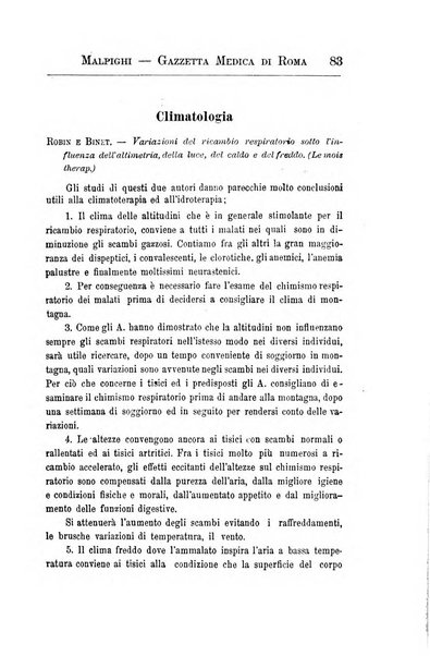 Gazzetta medica Malpighi