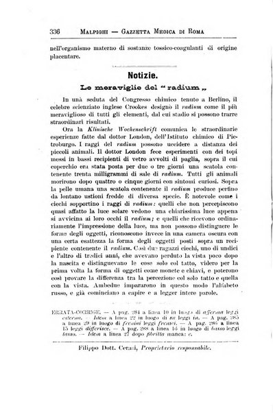 Gazzetta medica Malpighi